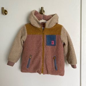 Zara girls color block teddy texture jacket